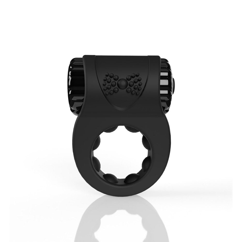 SCREAMING O - ANILLO DE PENE DE SILICONA RECARGABLE CON VIBRACIÓN CARGADO BIG O RITZ NEGRO