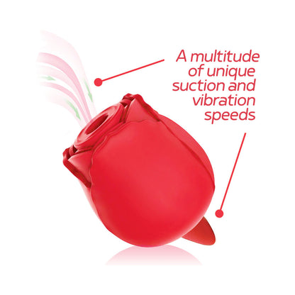 WILD ROSE AND TONGUE SUCKING AND LICKING VIBRATOR RED