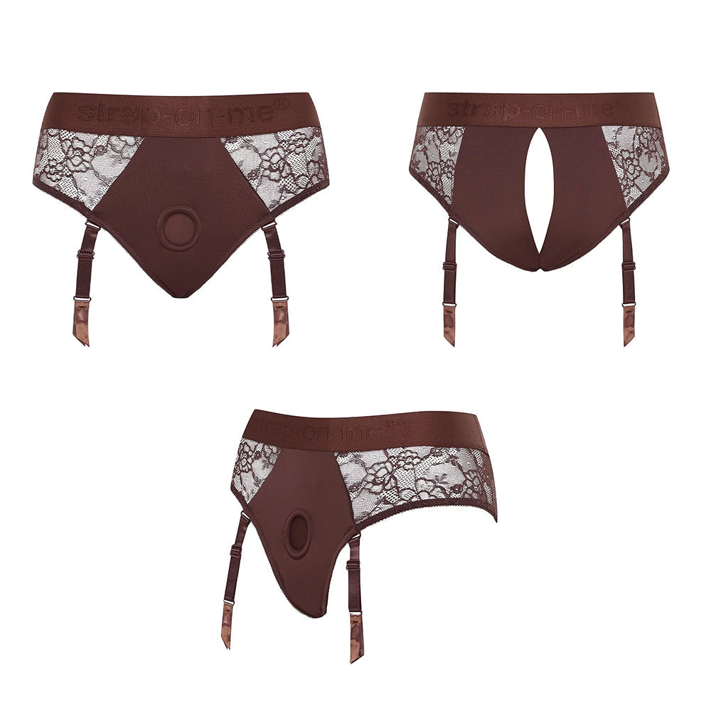 LOVELY PLANET - STRAP-ON-ME DIVA LINGERIE HARNESS CHOCOLATE XL