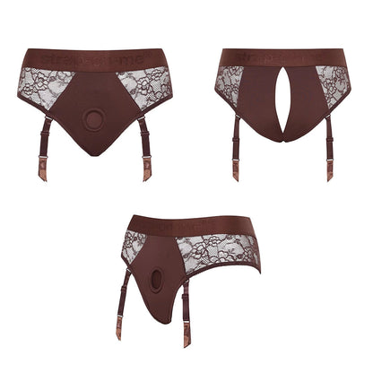 LOVELY PLANET - STRAP-ON-ME DIVA LINGERIE HARNESS CHOCOLATE XL