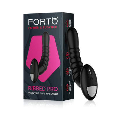 FORTO - RIBBED PRO RECHARGEABLE SILICONE VIBRATING ANAL MASSAGER
