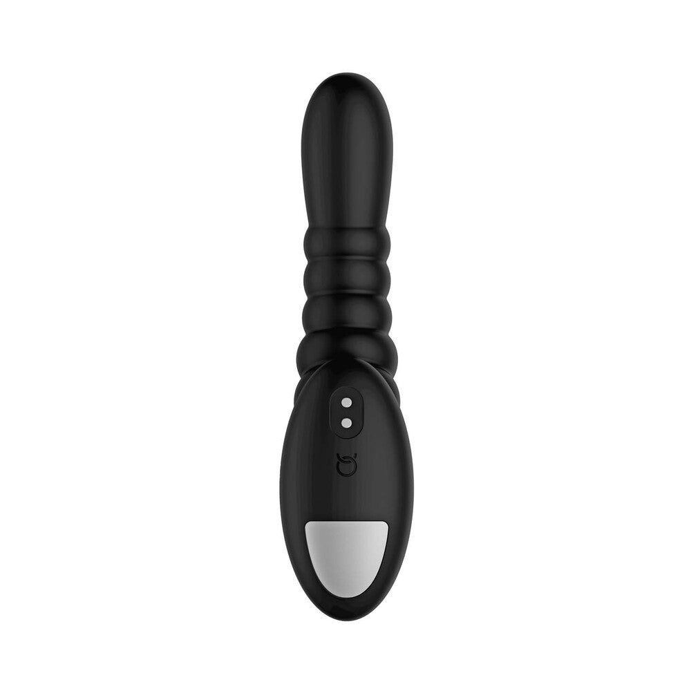 FORTO RIBBED PRO RECHARGEABLE SILICONE VIBRATING ANAL MASSAGER BLACK