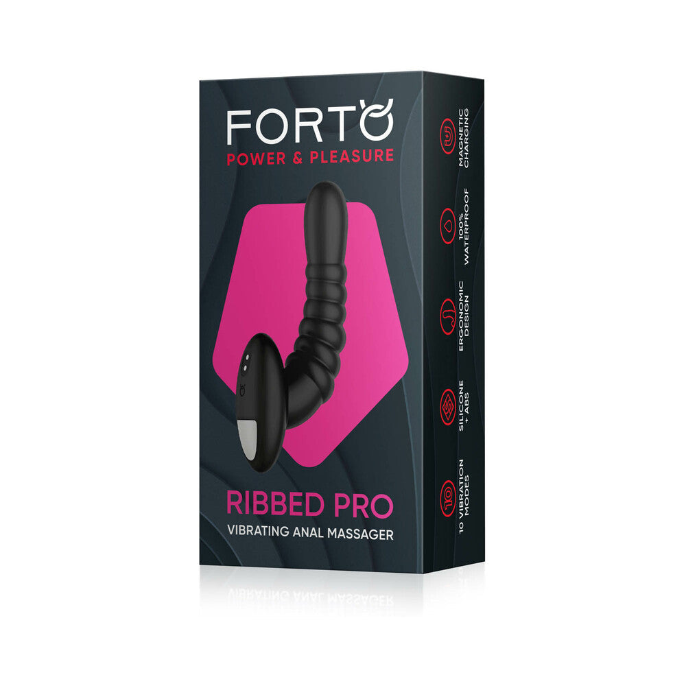 FORTO - RIBBED PRO RECHARGEABLE SILICONE VIBRATING ANAL MASSAGER