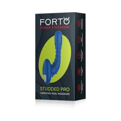 FORTO STUDDED PRO RECHARGEABLE SILICONE VIBRATING ANAL MASSAGER BLUE