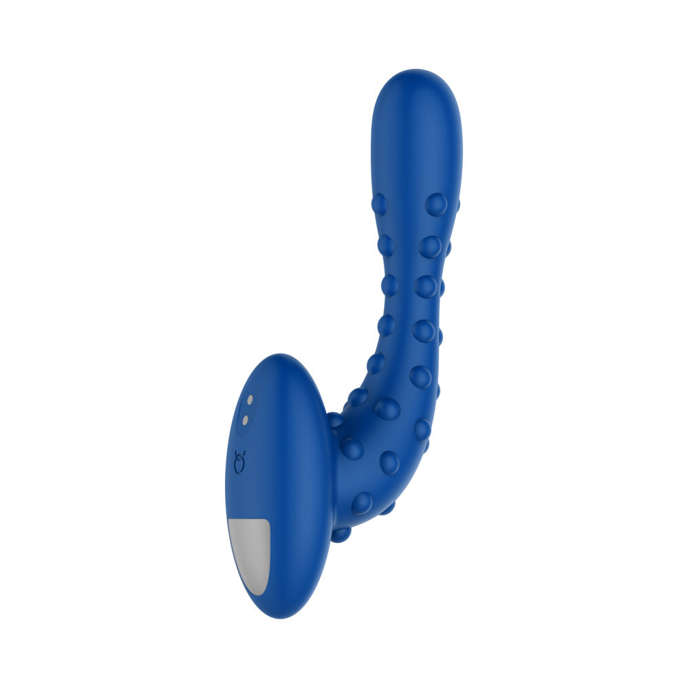 FORTO STUDDED PRO RECHARGEABLE SILICONE VIBRATING ANAL MASSAGER BLUE