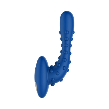 FORTO STUDDED PRO RECHARGEABLE SILICONE VIBRATING ANAL MASSAGER BLUE