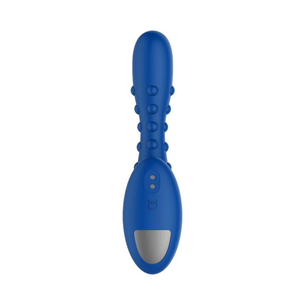 FORTO STUDDED PRO RECHARGEABLE SILICONE VIBRATING ANAL MASSAGER BLUE