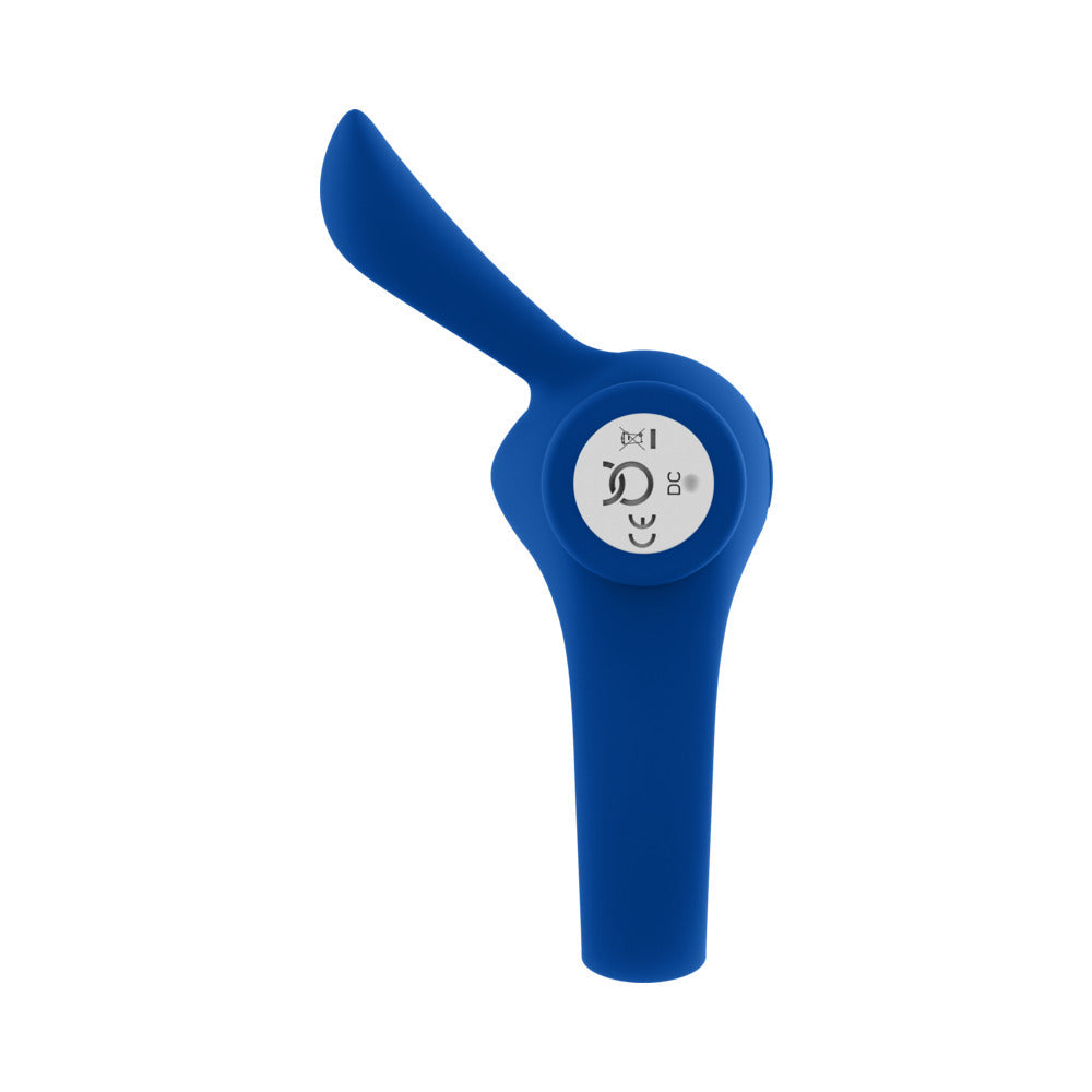 FORTO BUNNY RECHARGEABLE SILICONE VIBRATING COCKRING WITH STIMULATING EARS BLUE
