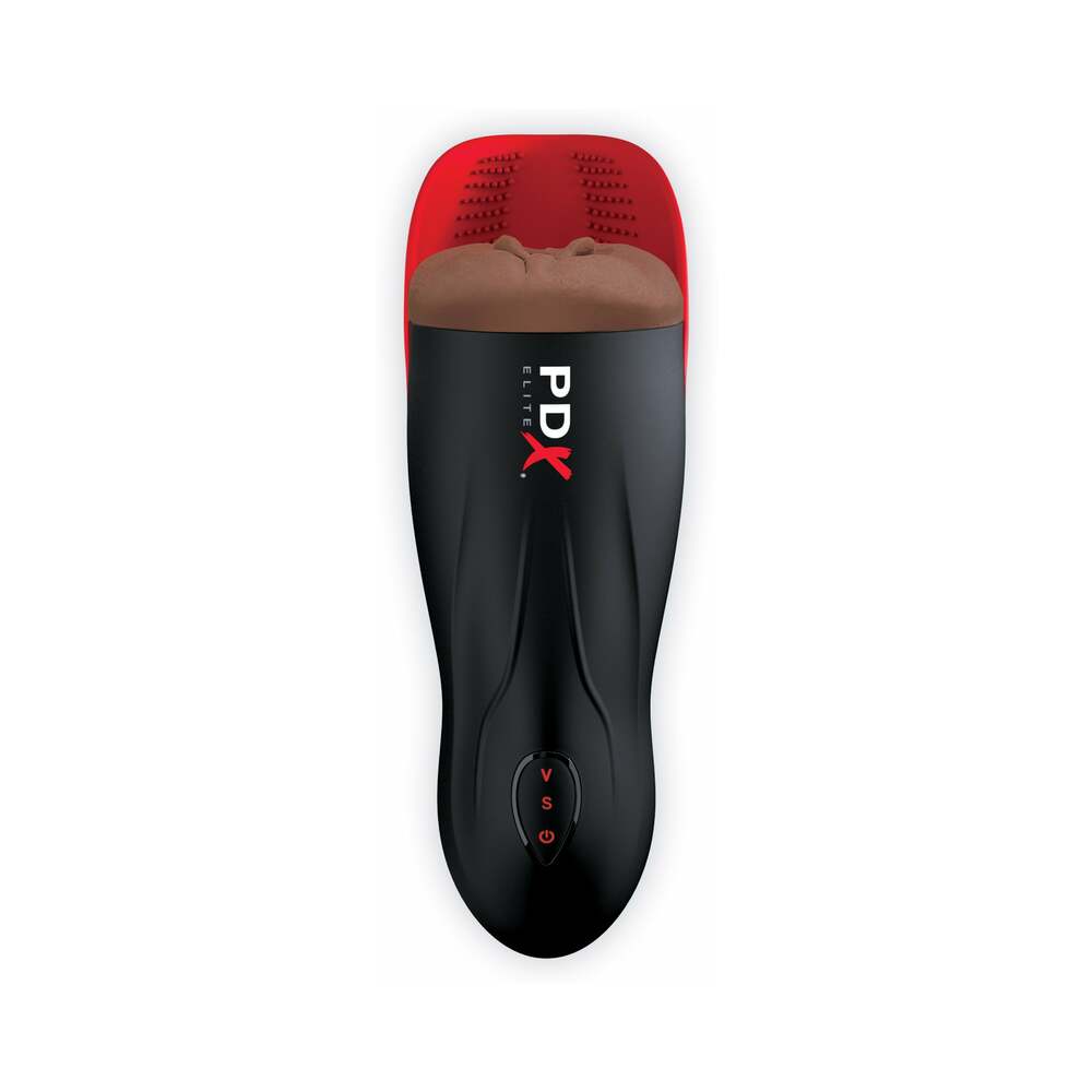 PDX ELITE FUCK-O-MATIC 2 RECHARGEABLE VIBRATING SUCTION STROKER WITH SILICONE PULSATION CRADLE