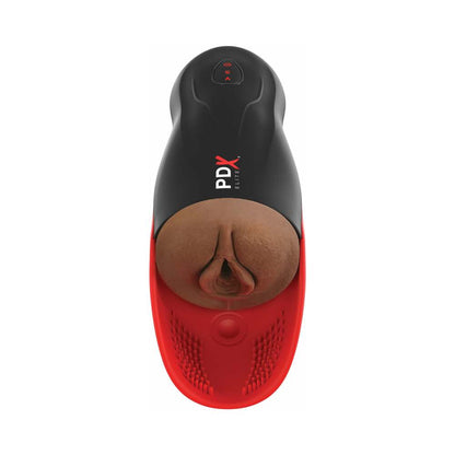 PDX ELITE FUCK-O-MATIC 2 RECHARGEABLE VIBRATING SUCTION STROKER WITH SILICONE PULSATION CRADLE