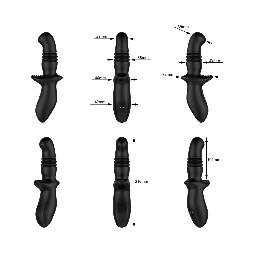 NEXUS - THRUST RECHARGEABLE THRUSTING VIBRATING PROBE BLACK
