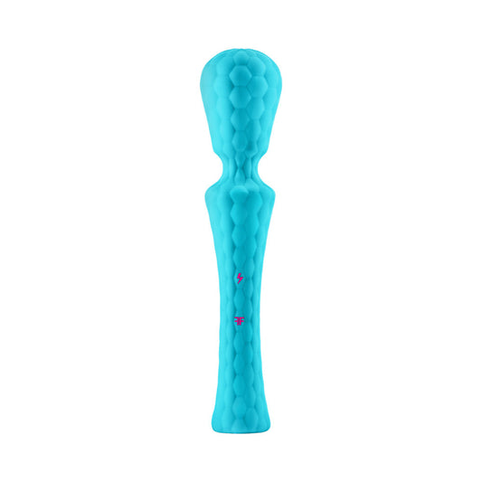 FEMMEFUNN ULTRA WAND XL RECHARGEABLE FLEXIBLE TEXTURED SILICONE VIBRATOR TURQUOISE