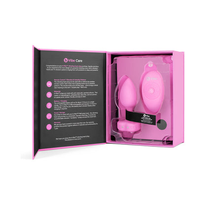 B-VIBE - VIBRATING HEART ANAL PLUG WITH HEART-SHAPED JEWEL BASE SMALL/MEDIUM PINK