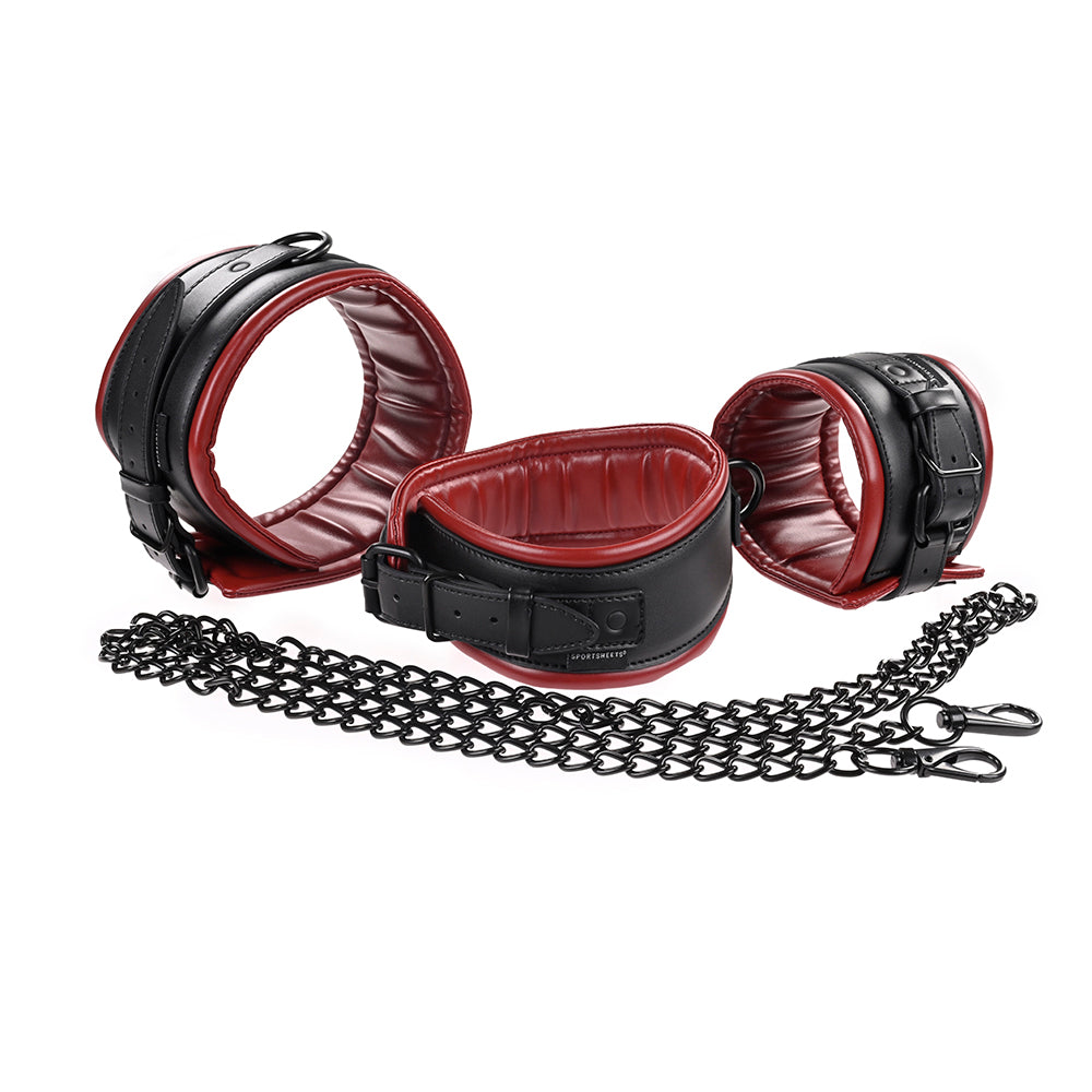 SPORTSHEETS SAFFRON CHAINED & TAMED 3-PIECE BONDAGE KIT