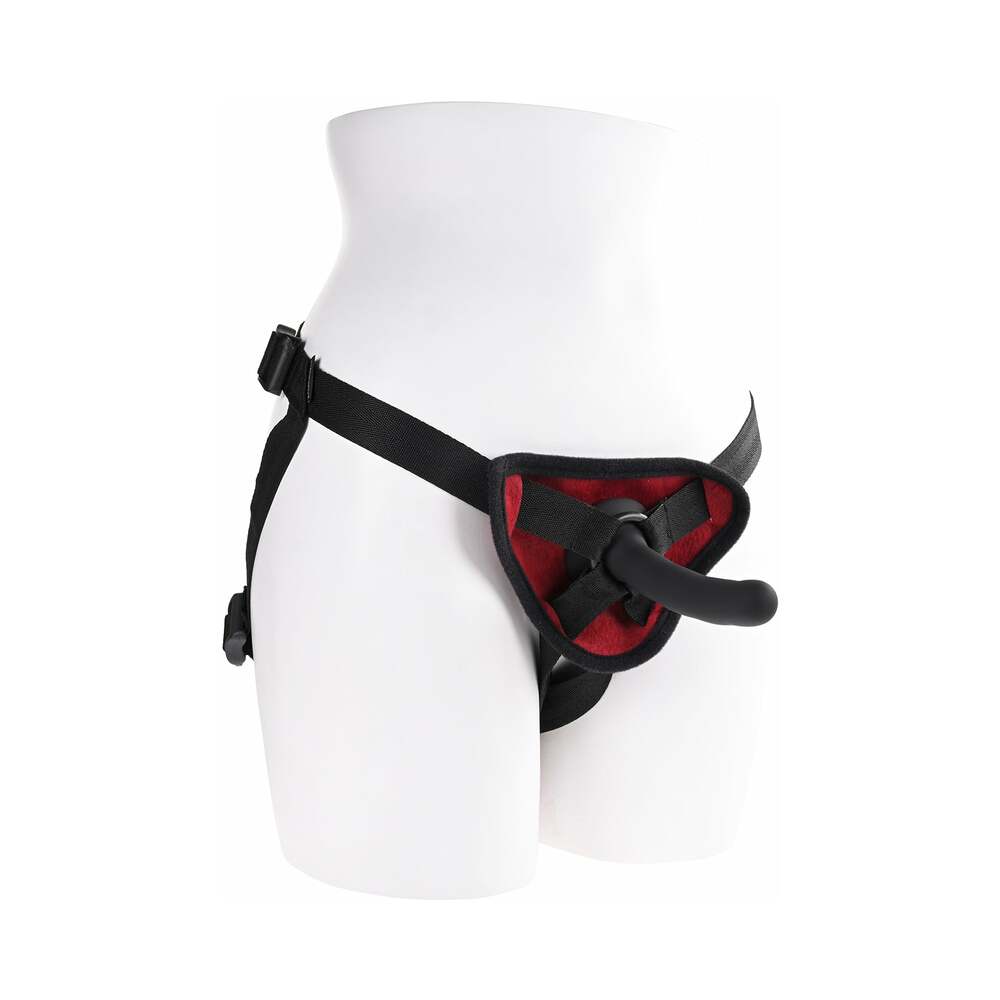 SPORTSHEETS - SAFFRON SILICONE PEGGING KIT WITH ADJUSTABLE STRAP-ON HARNESS & 5 IN. DILDO