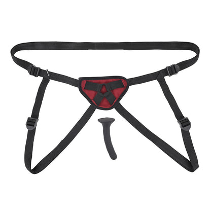 SPORTSHEETS SAFFRON SILICONE PEGGING KIT WITH ADJUSTABLE STRAP-ON HARNESS & 5 IN. DILDO