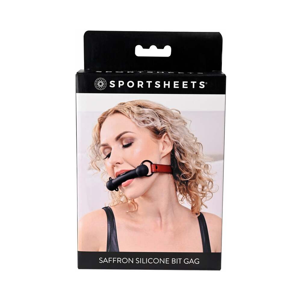 SPORTSHEETS SAFFRON SILICONE BIT GAG WITH ADJUSTABLE BUCKLE