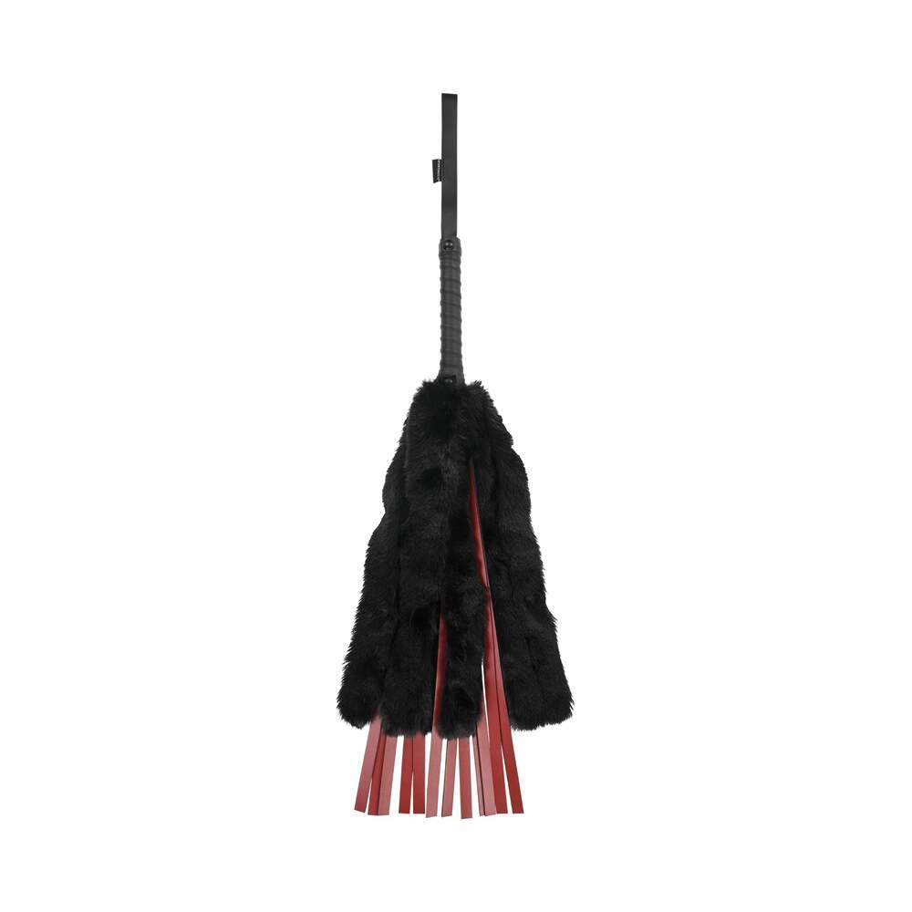 SPORTSHEETS SAFFRON FAUX FUR FLOGGER WITH FAUX LEATHER STRANDS