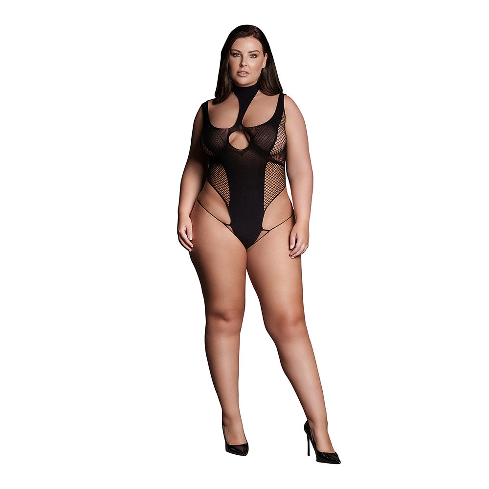 LE DESIR SHADE CYLLENE XLVIII BODYSUIT WITH TURTLENECK BLACK QUEEN SIZE