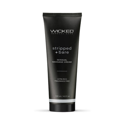 WICKED STRIPPED + BARE UNSCENTED SENSUAL MASSAGE CREAM 4 OZ.