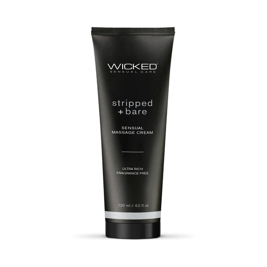WICKED - STRIPPED + BARE UNSCENTED SENSUAL MASSAGE CREAM 4 OZ.