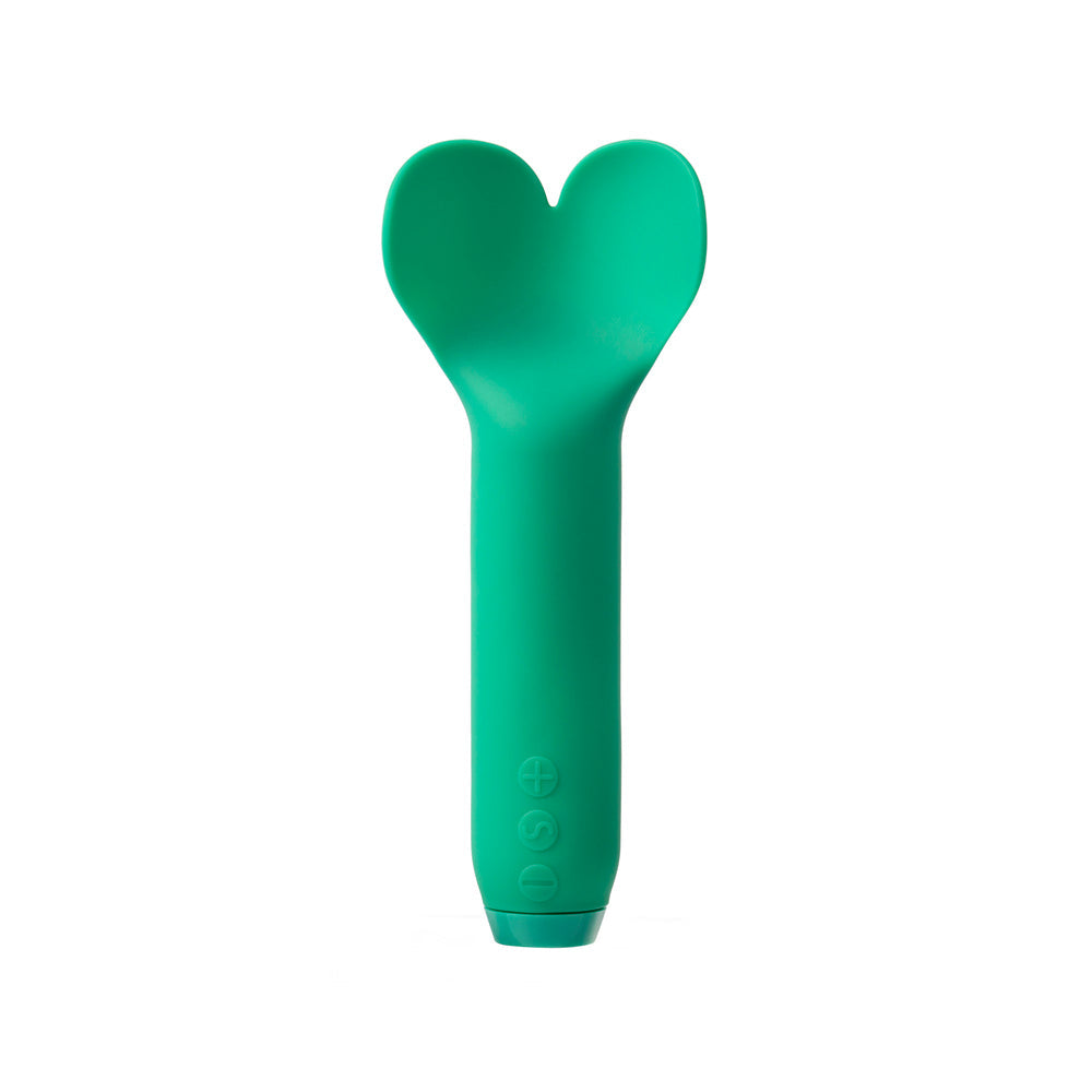 JE JOUE - AMOUR RECHARGEABLE SILICONE HEART-SHAPED FLUTTERING BULLET VIBRATOR EMERALD GREEN
