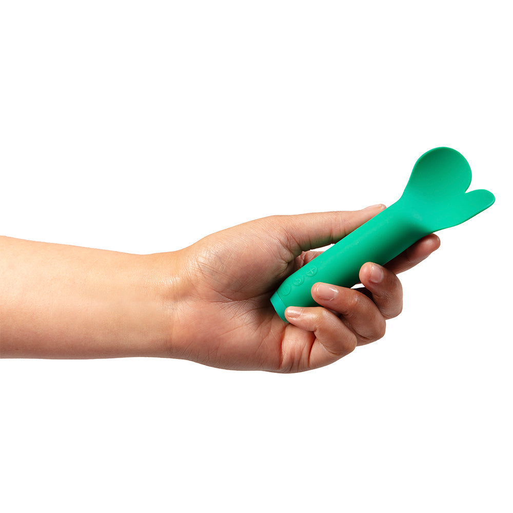JE JOUE AMOUR RECHARGEABLE SILICONE HEART-SHAPED FLUTTERING BULLET VIBRATOR EMERALD GREEN
