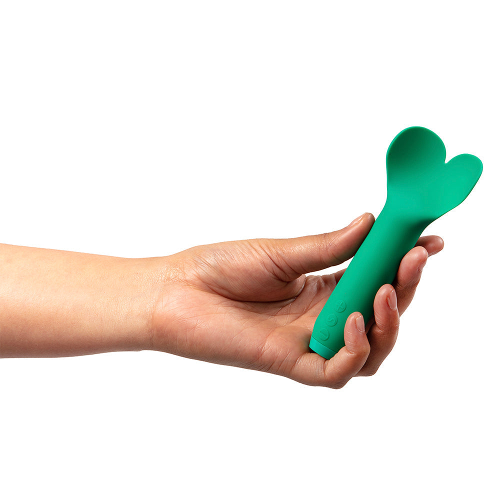 JE JOUE AMOUR RECHARGEABLE SILICONE HEART-SHAPED FLUTTERING BULLET VIBRATOR EMERALD GREEN
