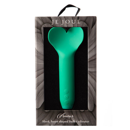 JE JOUE AMOUR RECHARGEABLE SILICONE HEART-SHAPED FLUTTERING BULLET VIBRATOR EMERALD GREEN