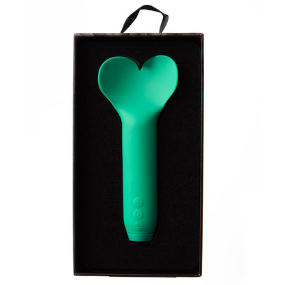 JE JOUE AMOUR RECHARGEABLE SILICONE HEART-SHAPED FLUTTERING BULLET VIBRATOR EMERALD GREEN