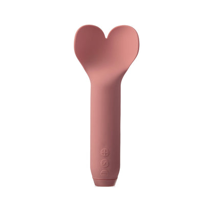 JE JOUE AMOUR RECHARGEABLE SILICONE HEART-SHAPED FLUTTERING TIP BULLET VIBRATOR PALE ROSETTE