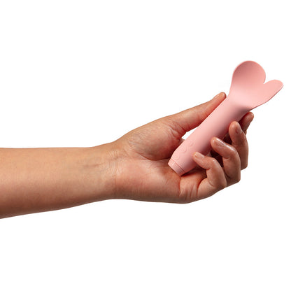 JE JOUE AMOUR RECHARGEABLE SILICONE HEART-SHAPED FLUTTERING TIP BULLET VIBRATOR PALE ROSETTE