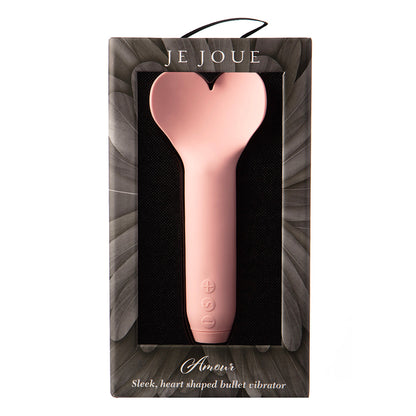 JE JOUE AMOUR RECHARGEABLE SILICONE HEART-SHAPED FLUTTERING TIP BULLET VIBRATOR PALE ROSETTE