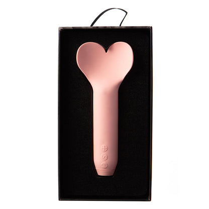JE JOUE AMOUR RECHARGEABLE SILICONE HEART-SHAPED FLUTTERING TIP BULLET VIBRATOR PALE ROSETTE