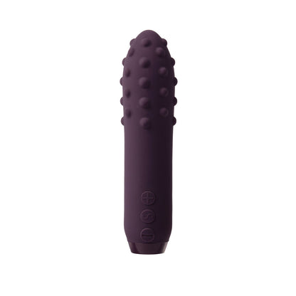 JE JOUE DUET RECHARGEABLE SILICONE MULTI-SURFACED BULLET VIBRATOR PURPLE