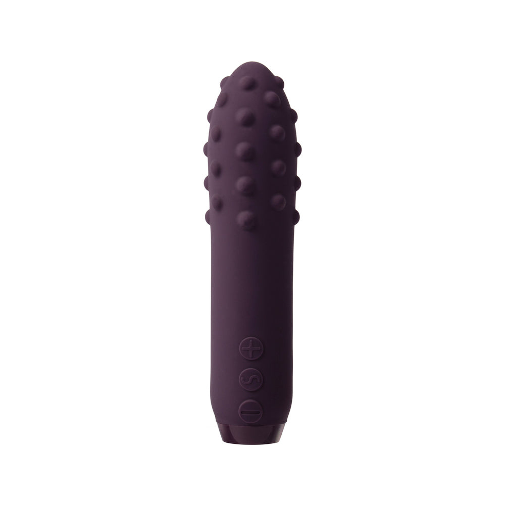 JE JOUE DUET RECHARGEABLE SILICONE MULTI-SURFACED BULLET VIBRATOR PURPLE