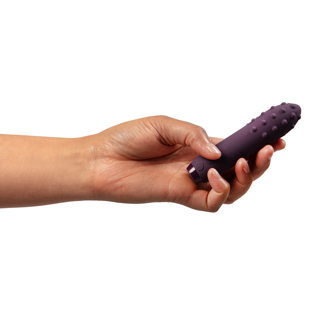 JE JOUE DUET RECHARGEABLE SILICONE MULTI-SURFACED BULLET VIBRATOR PURPLE