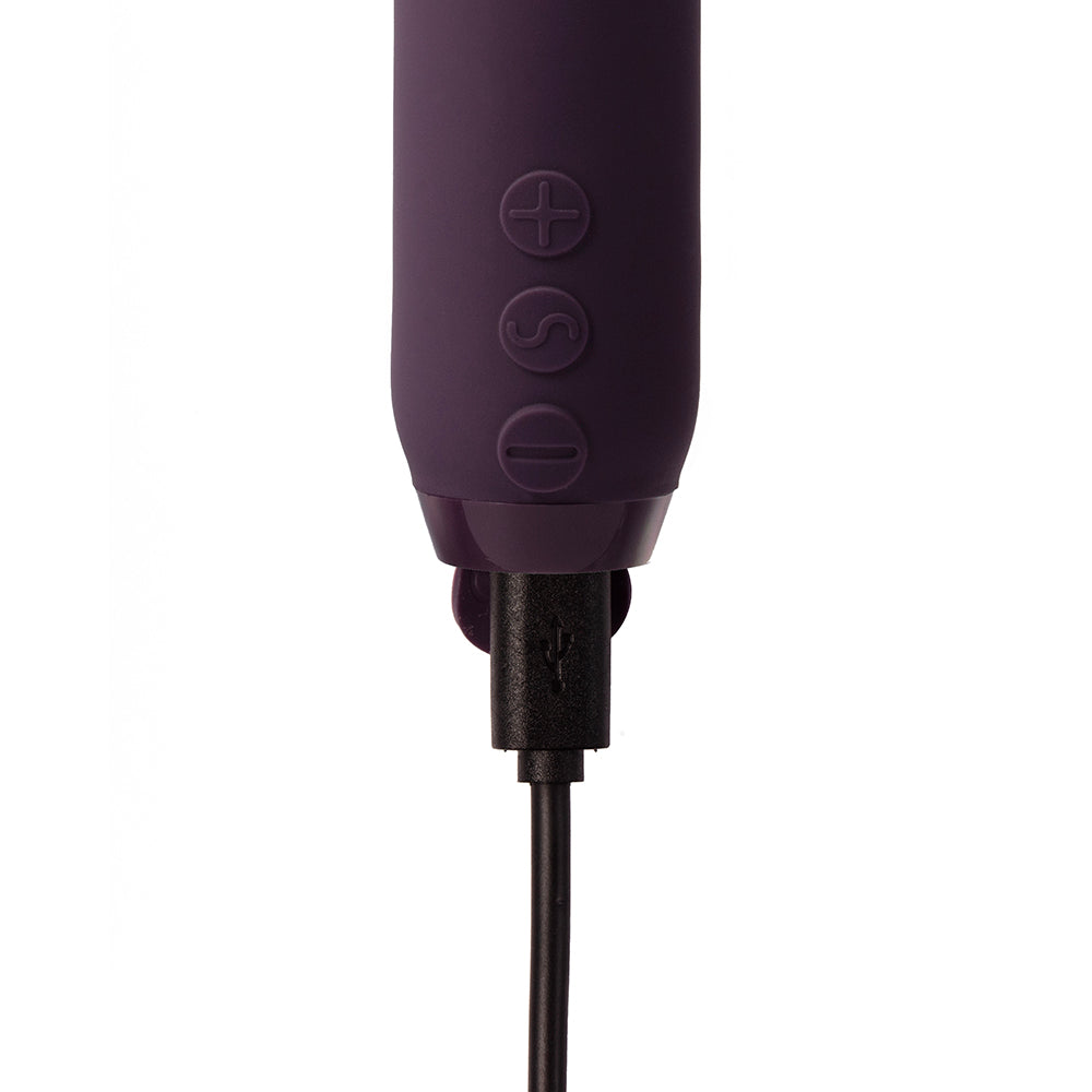 JE JOUE DUET RECHARGEABLE SILICONE MULTI-SURFACED BULLET VIBRATOR PURPLE