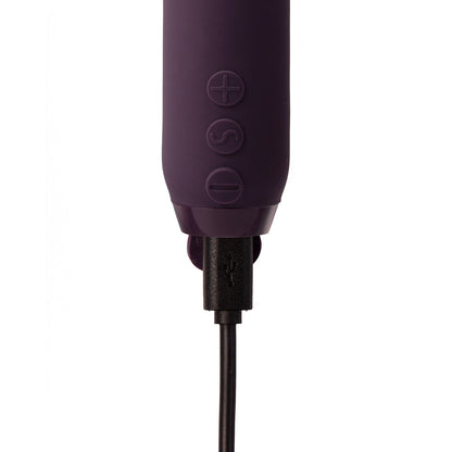 JE JOUE DUET RECHARGEABLE SILICONE MULTI-SURFACED BULLET VIBRATOR PURPLE