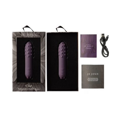 JE JOUE DUET RECHARGEABLE SILICONE MULTI-SURFACED BULLET VIBRATOR PURPLE