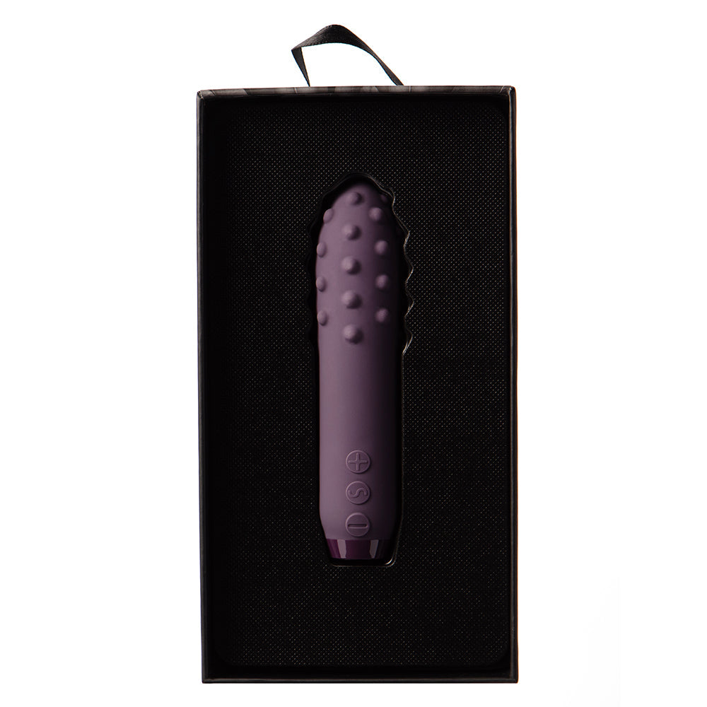 JE JOUE DUET RECHARGEABLE SILICONE MULTI-SURFACED BULLET VIBRATOR PURPLE