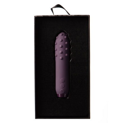 JE JOUE DUET RECHARGEABLE SILICONE MULTI-SURFACED BULLET VIBRATOR PURPLE