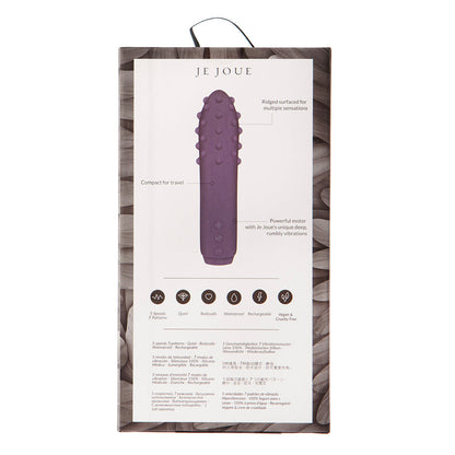 JE JOUE DUET RECHARGEABLE SILICONE MULTI-SURFACED BULLET VIBRATOR PURPLE