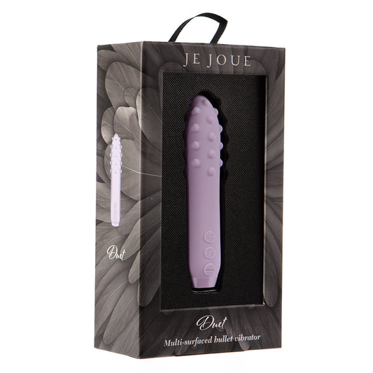 JE JOUE DUET RECHARGEABLE SILICONE MULTI-SURFACED BULLET VIBRATOR LILAC