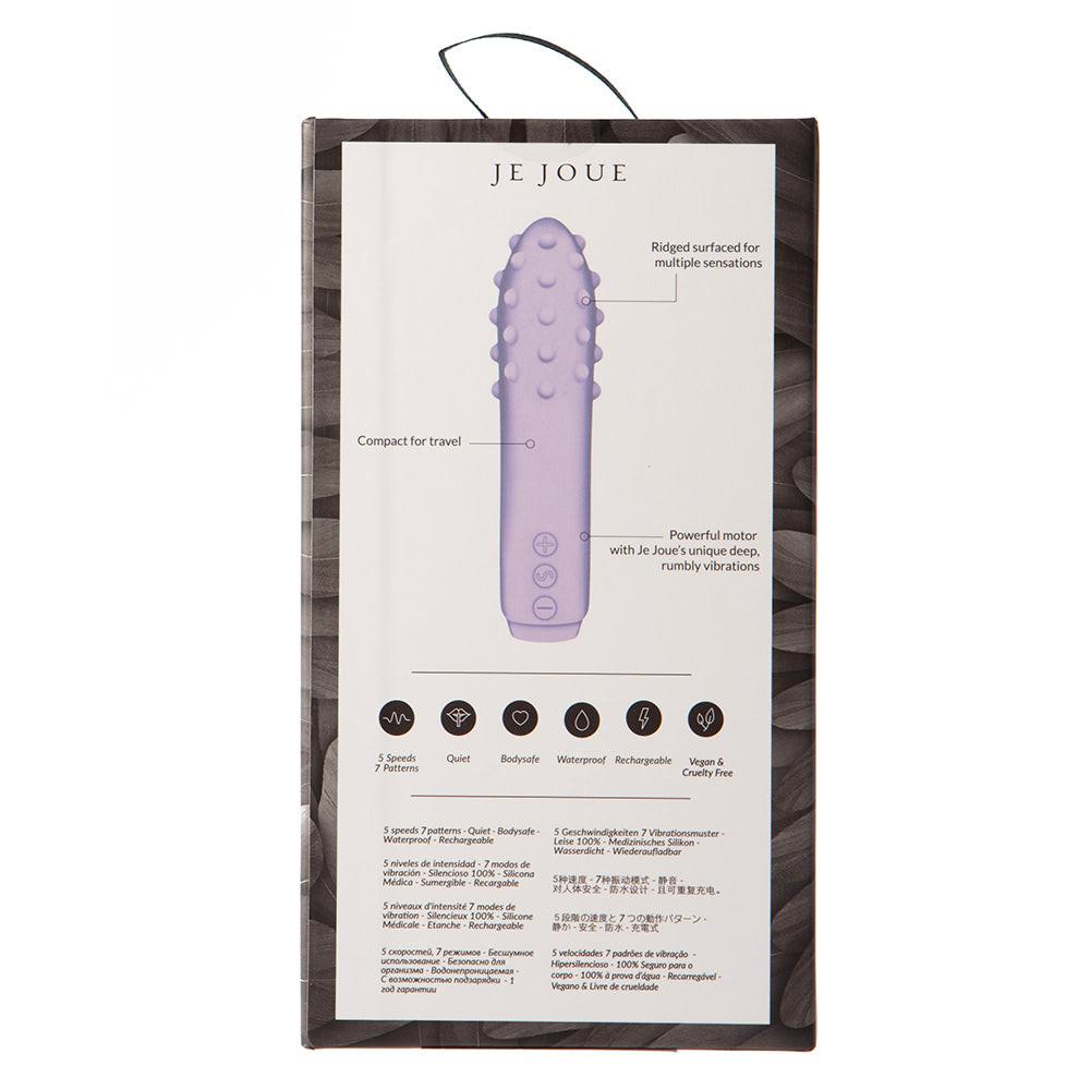 JE JOUE DUET RECHARGEABLE SILICONE MULTI-SURFACED BULLET VIBRATOR LILAC