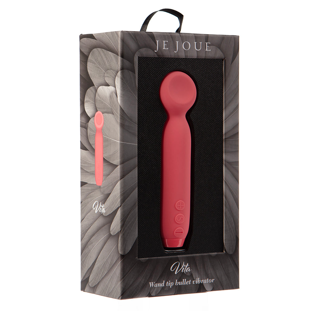 JE JOUE VITA RECHARGEABLE SILICONE WAND TIP BULLET VIBRATOR WATERMELON PINK