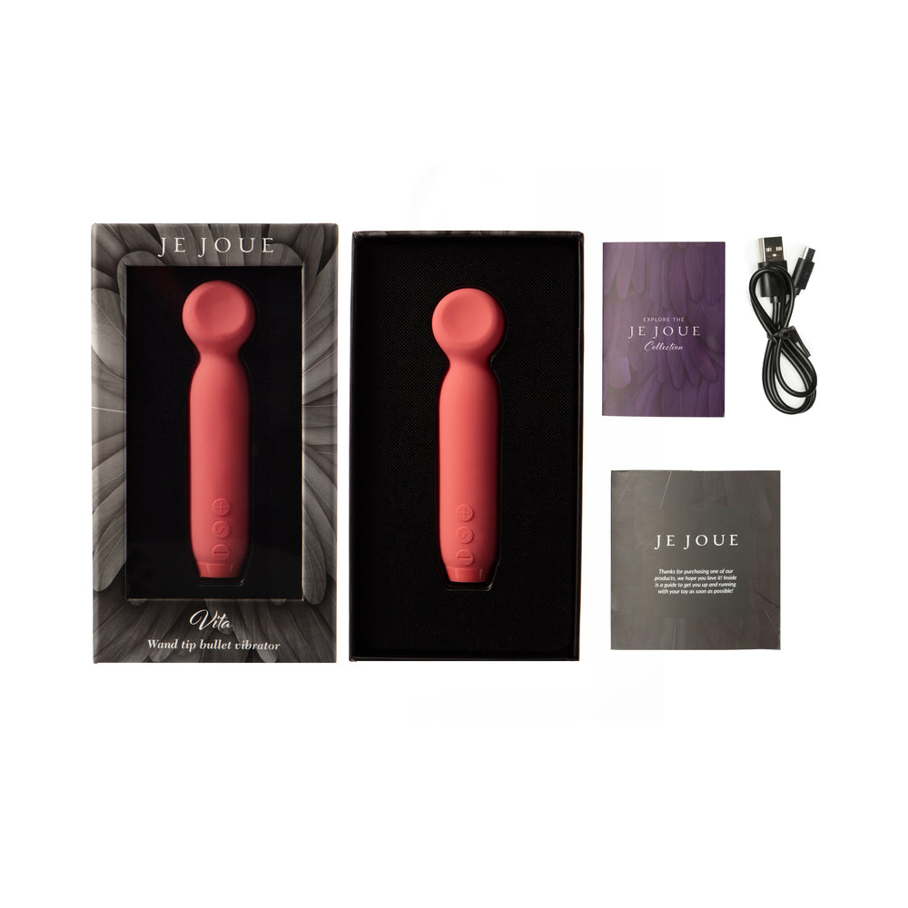 JE JOUE - VITA RECHARGEABLE SILICONE WAND TIP BULLET VIBRATOR WATERMELON PINK