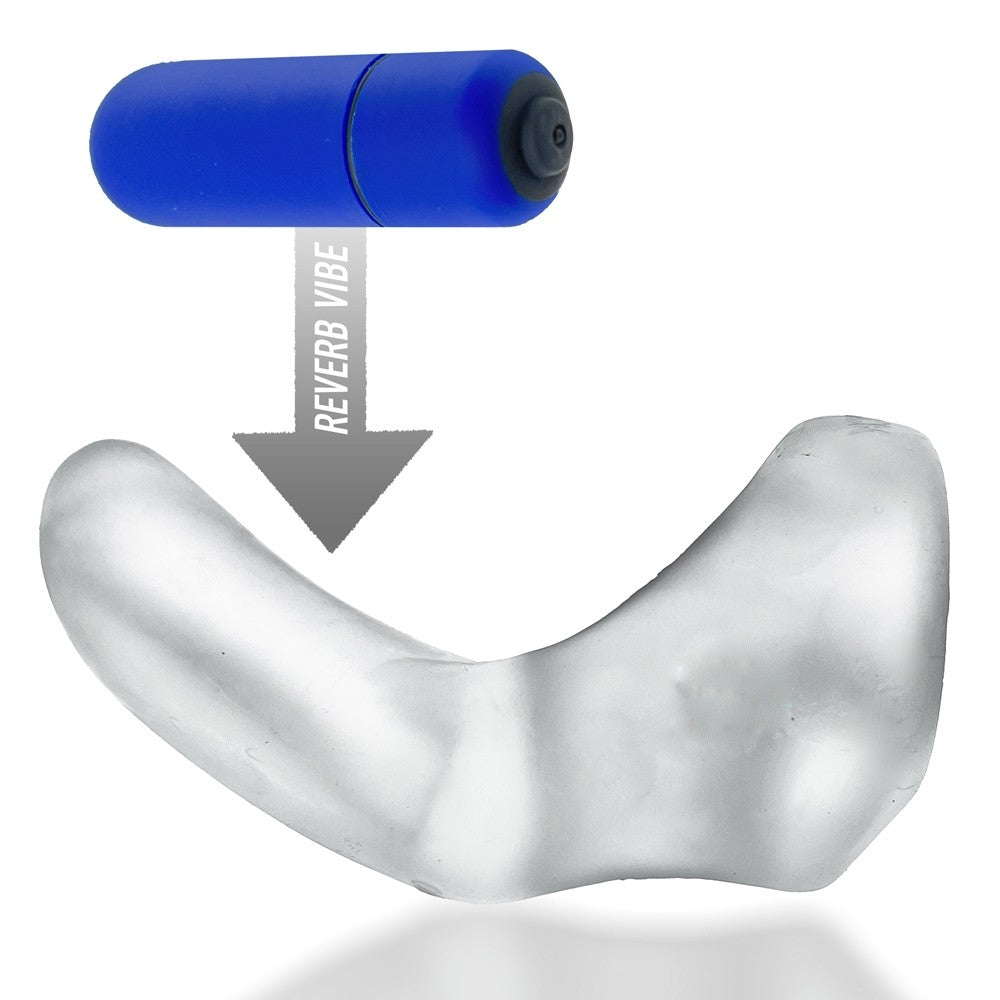 HUNKYJUNK BUZZFUCK COCK & BALL SLING WITH TAINT VIBRATOR CLEAR ICE