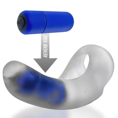 HUNKYJUNK BUZZFUCK COCK & BALL SLING WITH TAINT VIBRATOR CLEAR ICE