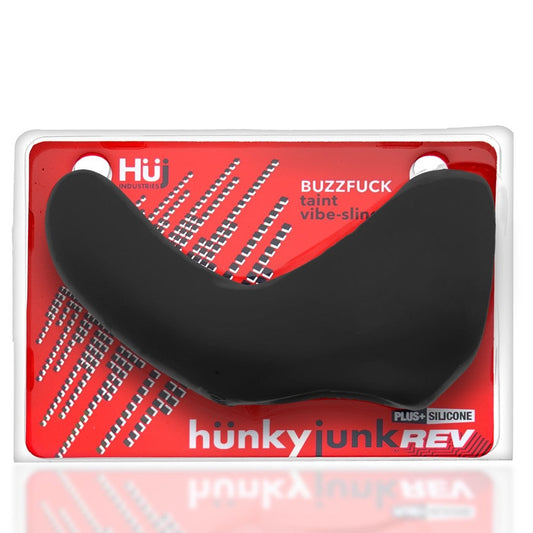HUNKYJUNK BUZZFUCK COCK & BALL SLING WITH TAINT VIBRATOR TAR ICE